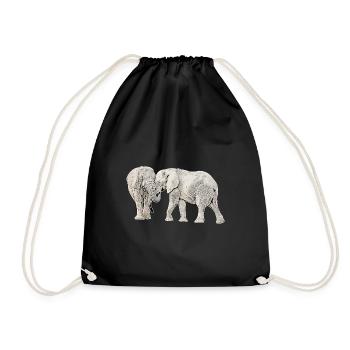 Elefant - Turnbeutel - Schwarz - Vorne