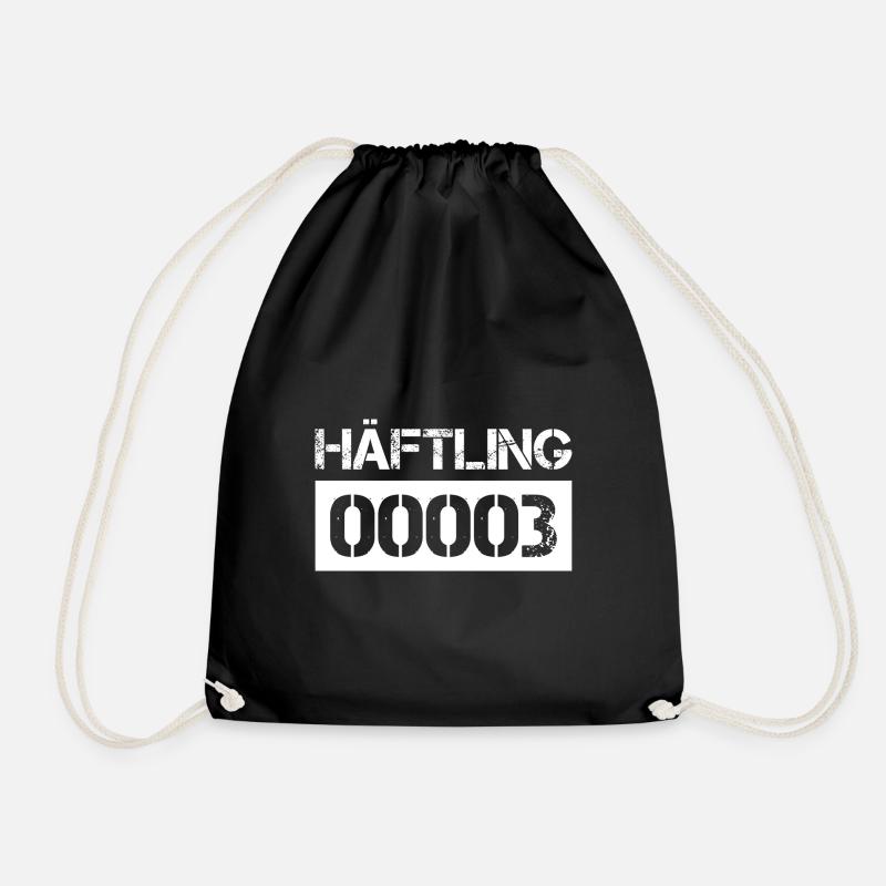 Häftling Karneval Fasching Kostüm Fun Partnerlook - Turnbeutel - Schwarz
