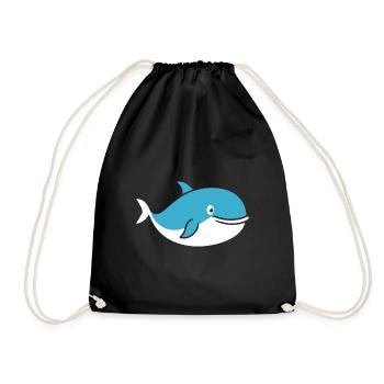 whale - Drawstring Bag - black - Front