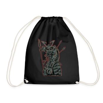 Samurai japanischer Krieger Zombie Halloween Tod - Turnbeutel - Schwarz - Vorne