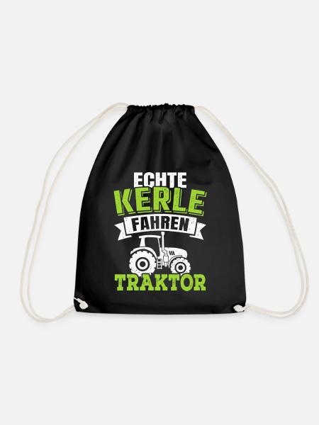 Echte Kerle fahren Traktor Landwirt Bauernhof - Turnbeutel - Schwarz
