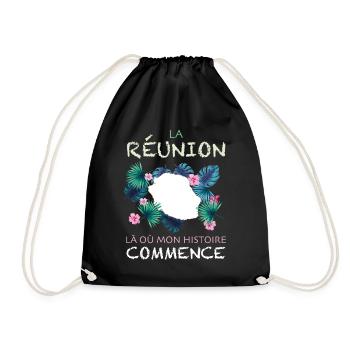 Idée Cadeau Citation La Réunion Mon Histoire - Sac de sport léger - noir - Devant
