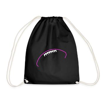 American Football Silhouette - Turnbeutel - Schwarz - Vorne