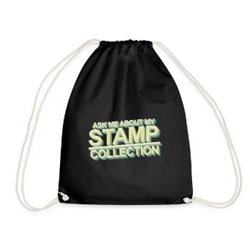 Stamp collecting - Drawstring Bag - black - Front