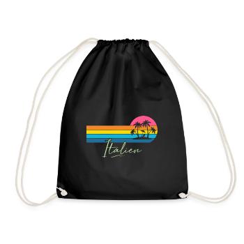 Italy - Drawstring Bag - black - Front