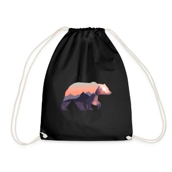Bear - Drawstring Bag - black - Front