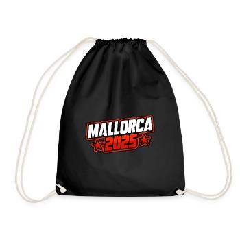 Mallorca 2025 Spruch - Drawstring Bag - black - Front