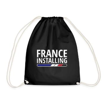 Drapeau France look usé drapeau français - Sac de sport léger - noir - Devant