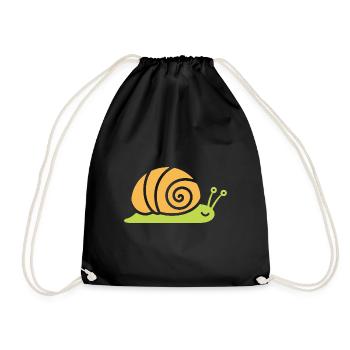 Schnecke - Turnbeutel - Schwarz - Vorne