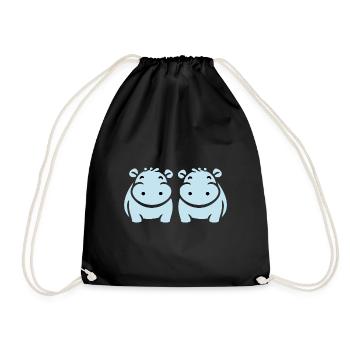 amour petit hippopotame - Sac de sport léger - noir - Devant