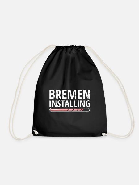 Bremen Flagge Bremer Fahne - Turnbeutel - Schwarz
