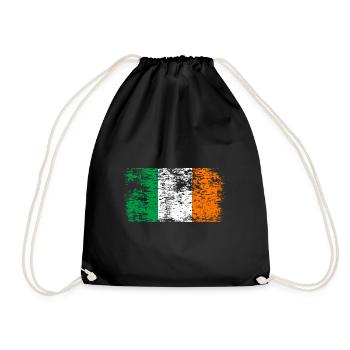 Ireland Flag Vintage Irish Flag Dublin - Drawstring Bag - black - Front
