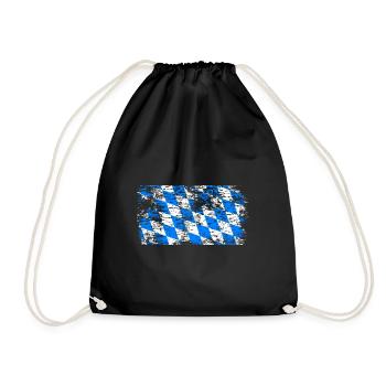 Bavaria Flag Used Look Bavarian Flag Vintage - Drawstring Bag - black - Front
