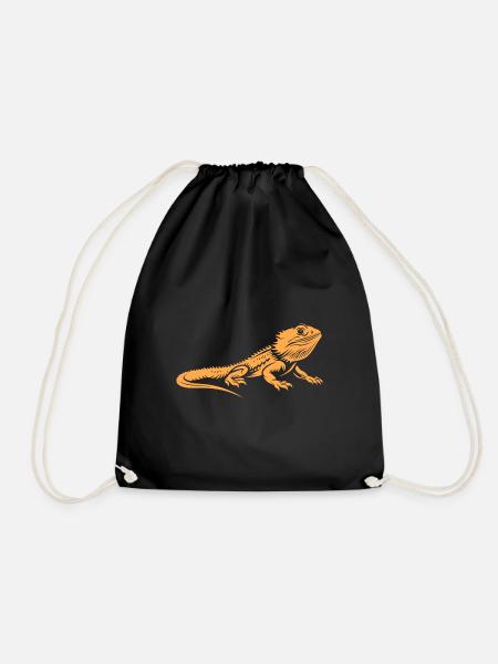 Bearded Dragon - Drawstring Bag - black