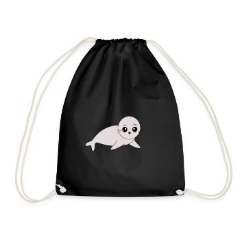 Seals, seals, seals, seals animals - Drawstring Bag - black - Front