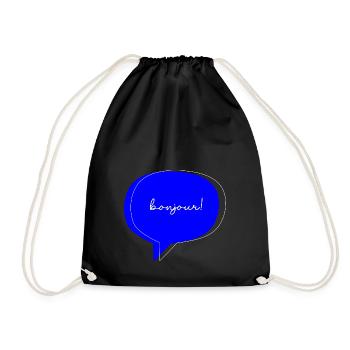 Bonjour. - Drawstring Bag - black - Front