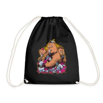 BEAR FAMILIY - Drawstring Bag - black - Front