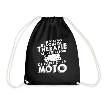 Thérapie - Faire de la moto - Sac de sport léger - noir - Devant