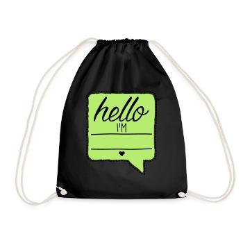 Bonjour je suis - votre nom - votre texte - baby - - Sac de sport léger - noir - Devant