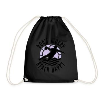 Don # t Worry Beach Happy beach handball - Drawstring Bag - black - Front