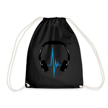 headphone_pulse - Turnbeutel - Schwarz - Vorne