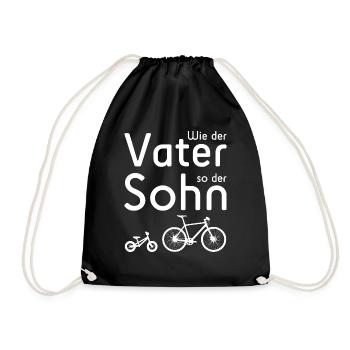 Fahrrad: Wie der Vater, so der Sohn - Turnbeutel - Schwarz - Vorne