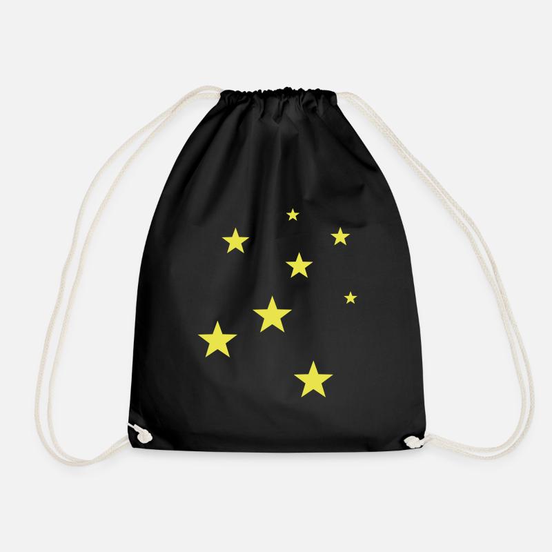 stars - Drawstring Bag - black