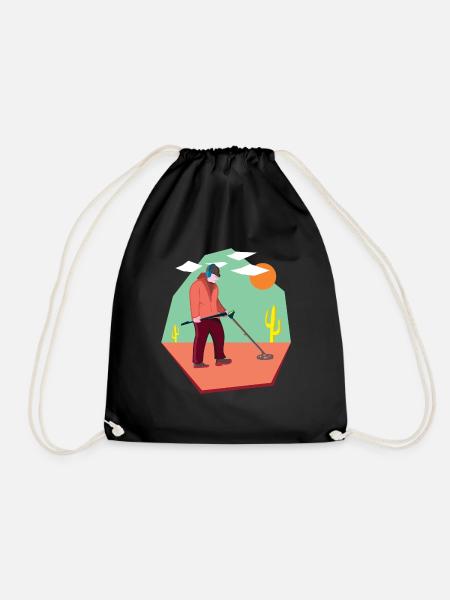 Sondler dans le désert à la chasse au trésor avec une sonde - Sac de sport léger - noir