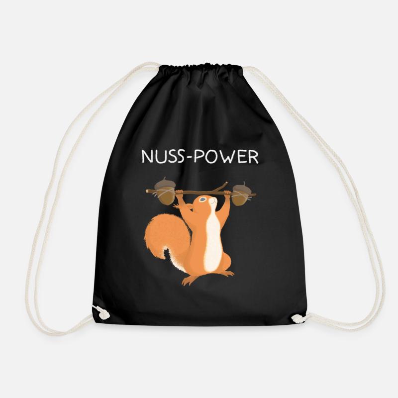 Eichhörnchen Nuss Power - Turnbeutel - Schwarz