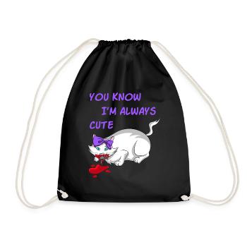 YOU KNOW I'M ALWAYS CUTE - Turnbeutel - Schwarz - Vorne