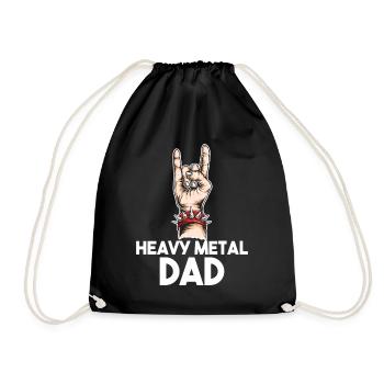Heavy Metal Dad Vater Vatertag Geschenk Music - Turnbeutel - Schwarz - Vorne