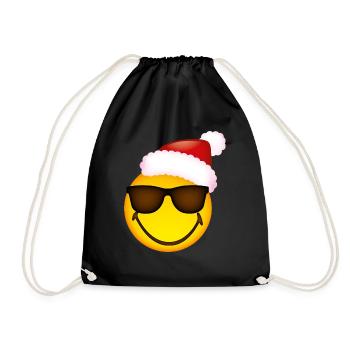 Smiley Glossy Sunglasses Christmas - Drawstring Bag - black - Front