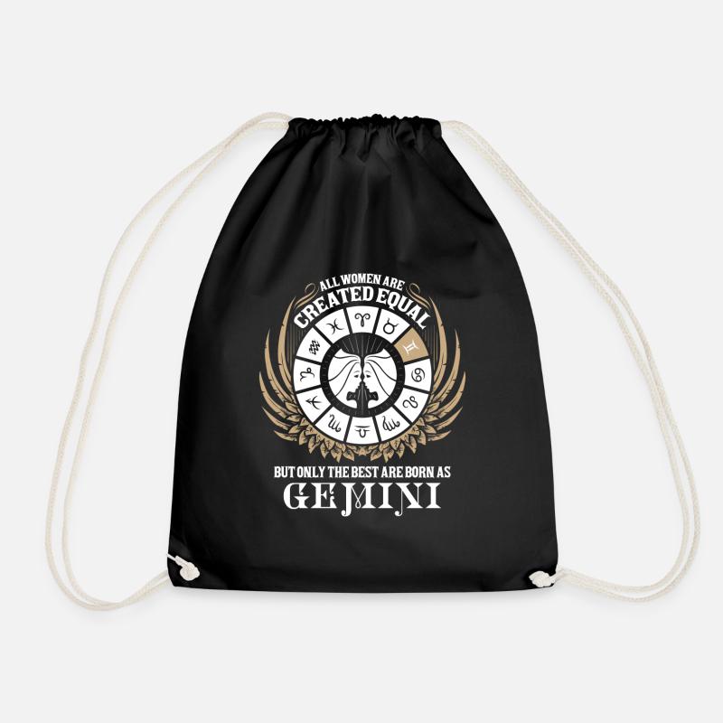 Gemini Women - Drawstring Bag - black
