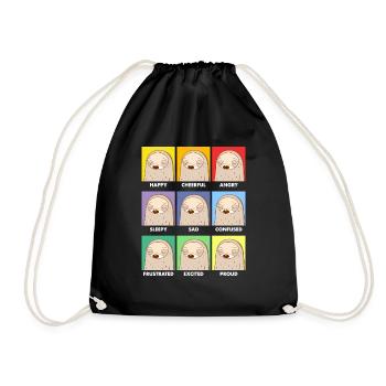 Lazy Faces COLORE DARK - Drawstring Bag - black - Front