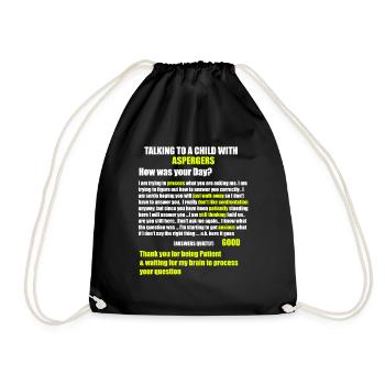 Chemise Aspergers Autism ADHD - Sac de sport léger - noir - Devant