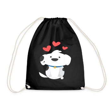 Gentle dog Shirt - Turnbeutel - Schwarz - Vorne