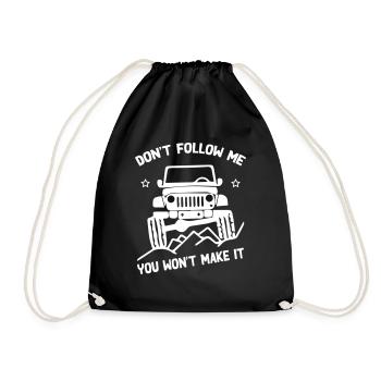 Don t Follow Me Jeep - Turnbeutel - Schwarz - Vorne