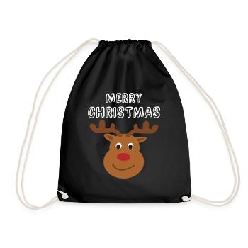 MERRY CHRISTMAS, MERRY Christmas! - Drawstring Bag - black - Front