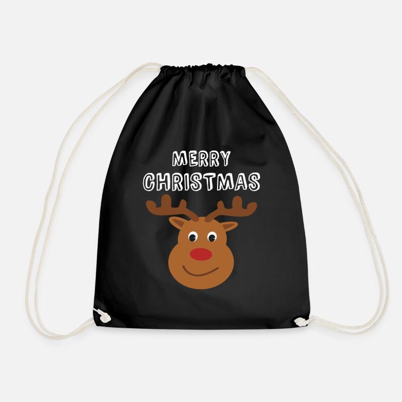 MERRY CHRISTMAS, MERRY Christmas! - Drawstring Bag - black