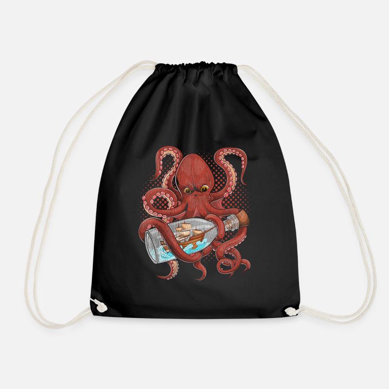 Pieuvre cadeau mer pieuvre - Sac de sport léger - noir