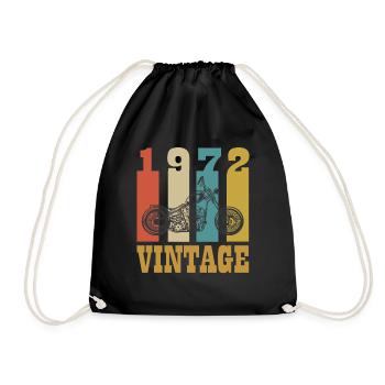 49 Anniversaire Cadeau Motard Vintage 1972 Moto - Sac de sport léger - noir - Devant