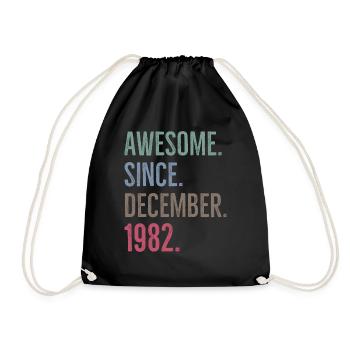 Awesome Since December 1982 - Drawstring Bag - black - Front