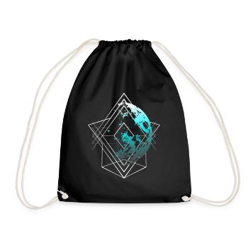 Abstract with moon - Drawstring Bag - black - Front