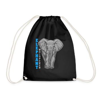 Elephant Elephant Whisperer - Drawstring Bag - black - Front