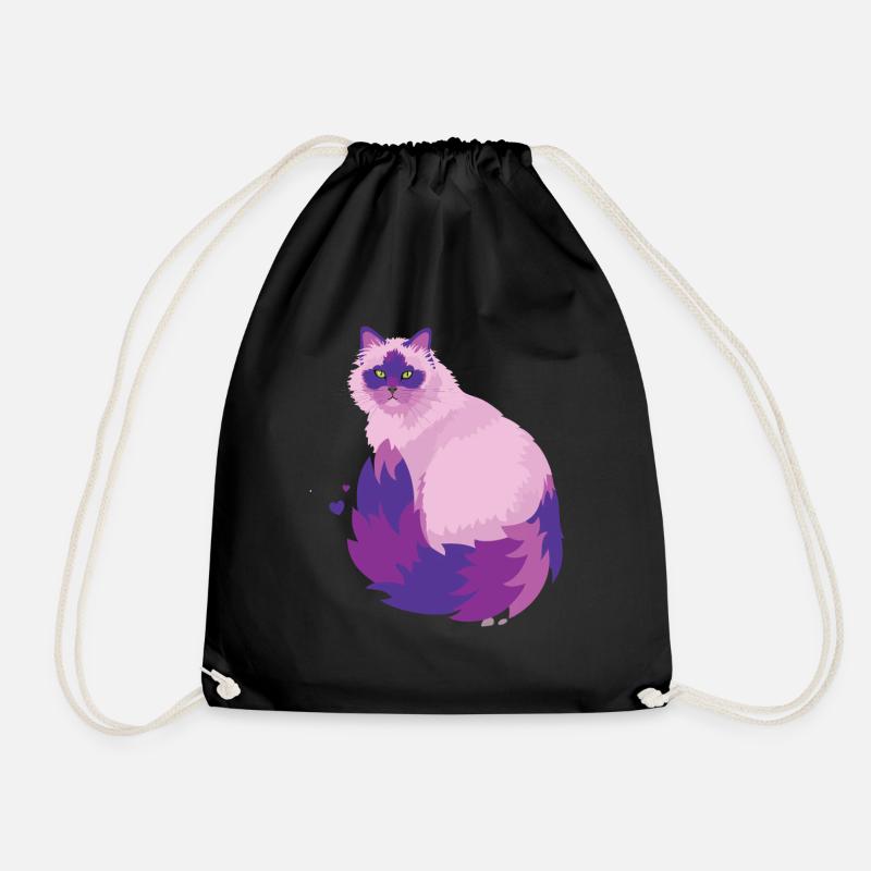 süsse pinkfarbene Katze - Turnbeutel - Schwarz