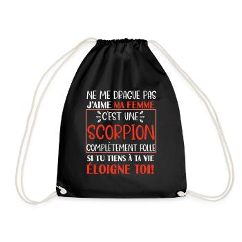 Ne me drague pas scorpion folle cadeau couple - Sac de sport léger - noir - Devant