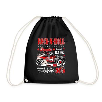 Rock and Roll classic Hotrod Rebel Hot Rod - Drawstring Bag - black - Front