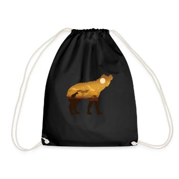 Safari hyène - Sac de sport léger - noir - Devant