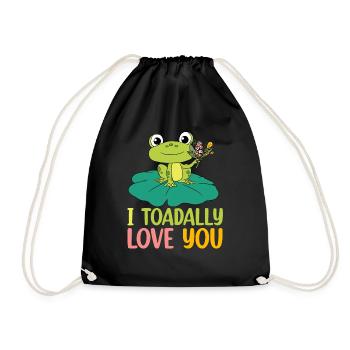 Frosch - Turnbeutel - Schwarz - Vorne