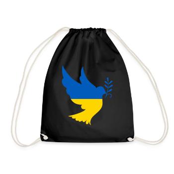 Ukraine Friedenstaube - Turnbeutel - Schwarz - Vorne